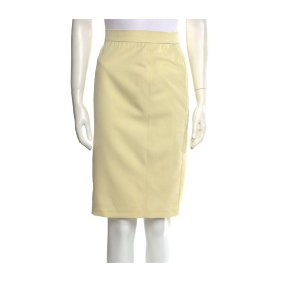 Givenchy Dresses & Skirts - Givenchy Zip Skirt L US10 FR42 – Pastel Yellow, Slim Fit, Pre-Loved